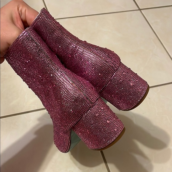 Betsey Johnson Sparkling Pink Ankle Booties - Picture 4 of 9
